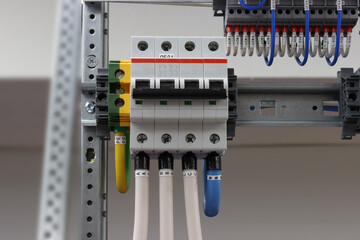 4-pole input circuit breaker in the electrical panel.