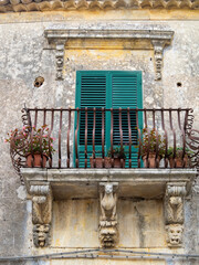 Fototapeta na wymiar Baroque balcony, Palazzolo Acreide