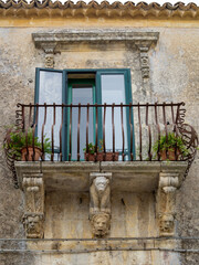 Fototapeta na wymiar Baroque balcony, Palazzolo Acreide