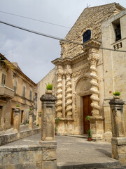 Obraz premium Stone carved doorway of Chiesa Dell'Annunziata, Palazzolo Acreide