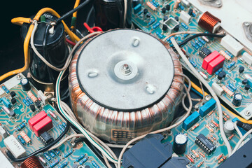 Toroidal transformer in electrical for step down AC voltage of electrical appliance