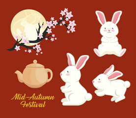 icons of mid autumn festival