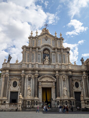 Fototapeta na wymiar The facade of Catania Duomo