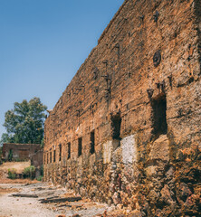 Industrial building in the Sao Domingos Mine in Corte do Pinto, Alentejo, Portugal
