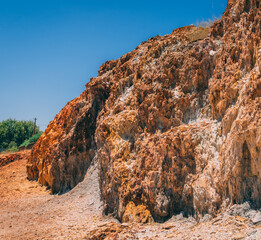 Volcanogenic rocks in Sao Domingos Mine in Corte do Pinto, Alentejo, Portugal