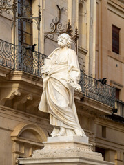 Ignazio Marabitti Saint Peter statue on the Cathedral of Syracuse