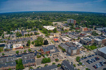 Aerial View of Dearborn, Michigan in Summer