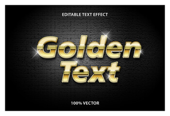 Editable text effect, golden luxury text style Vector