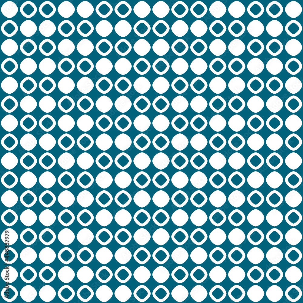 Poster blue background and checker double dots. vector.