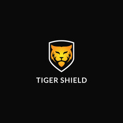 tiger shield logo vector design. logo template