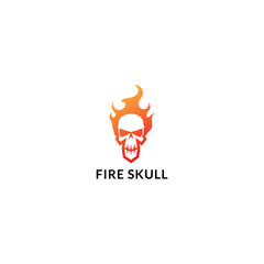 fire skull logo vector design. logo template