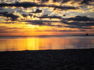 sunset over the sea