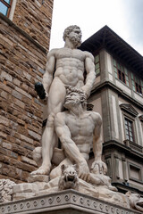 Fototapeta na wymiar Hercules and Cacus statue in Florence