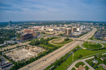 Aerial View of Downtown Oakbrook, Illinois