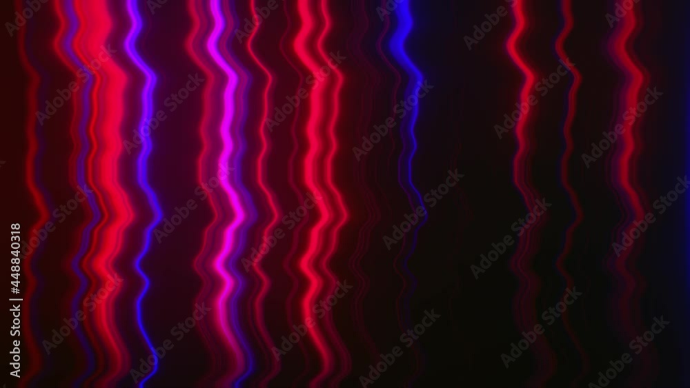 Wall mural abstract fractal neon background of bright lines. glowing stripes. 3d animation of a seamless loop