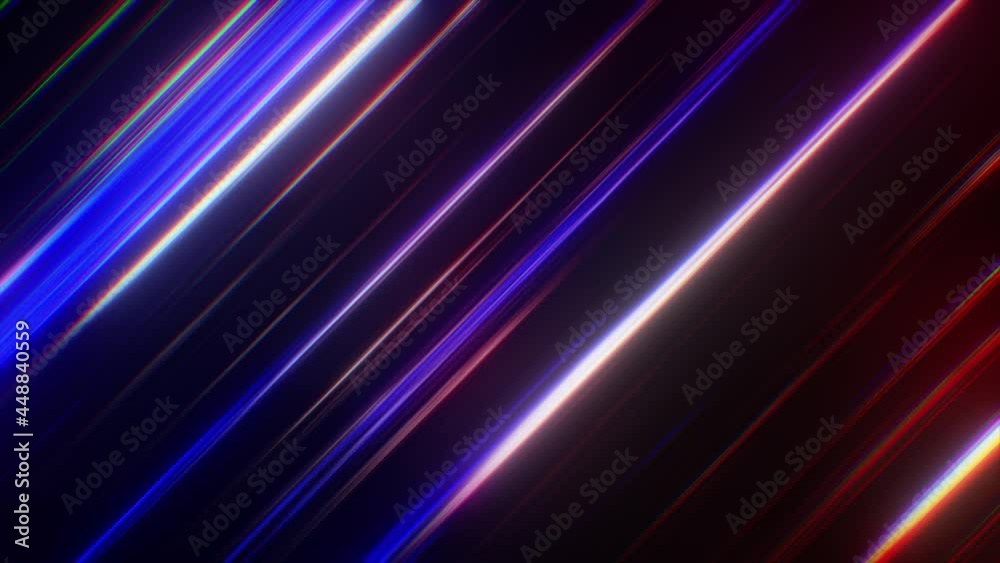Poster abstract fractal neon background of bright lines. glowing stripes. 3d animation of a seamless loop