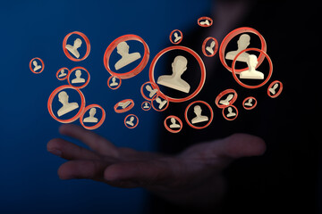 Abstract network of physical devices on the Internet using a network connection with statistics numbers 3d illustration