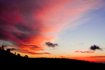 Sunset over hills