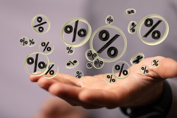 Interest rate financial and mortgage rates concept.