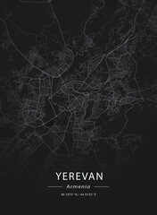 Fototapeta premium Map of Yerevan, Armenia