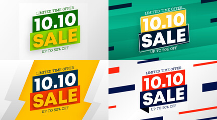 10.10 Sale flyer and web banner background illustration