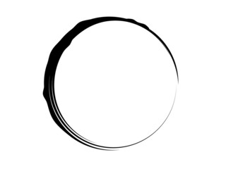 Grunge circle made of black paint.Grunge artistic circle made for marking.