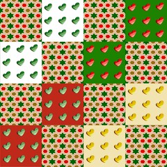 seamless Christmas background with flowers