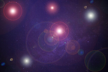 Obraz premium dark blue starry background with bright flares