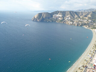 Paragliding above La Herradura, Spain	