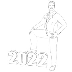 Fototapeta na wymiar 2022 Jahr - Geschäftsjahr - P1