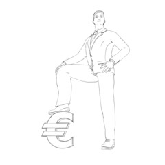 Geschäftsmann - EURO Symbol - P4