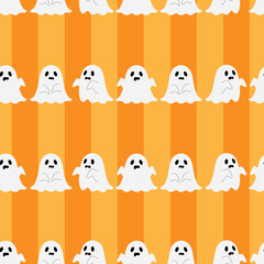 Obraz premium ハロウィンのシームレスパターン オレンジストライプ