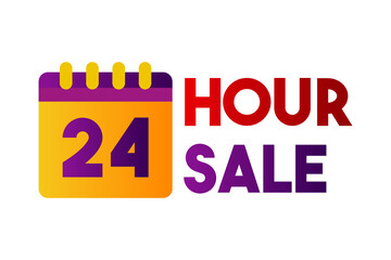 24 hour sale isolated on white