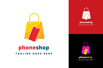 Naklejka premium mobile phone shop logo design