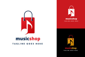 music shop logo design template.