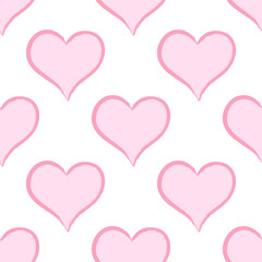 Fototapeta na wymiar Simple heart seamless pattern for Valentines Day. Love, romantic background. Vector.