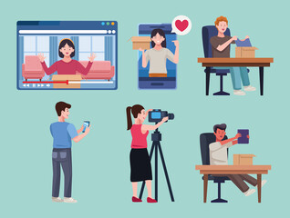 six persons unboxing