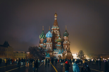 View of St. Basil's Cathedral in winter