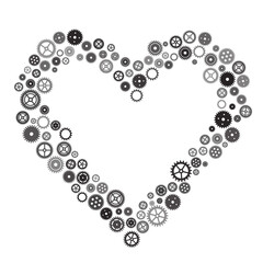 Fototapeta premium Heart of cogwheels gears. Mechanical silhouette of human heart.
