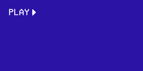 VHS overlay. Retro play blue screen background. Adding a retro eighties VHS look to your projects. Retro 80s style of a videotape player. Old video tape rewind or no signal TV screen. Vector