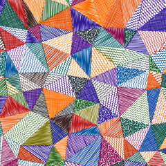 Fototapeta premium Low poly sketch background. Artistic square pattern. Charming abstract background. Vector illustration.