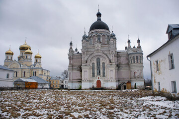 Russia. Tver region. Vyshny Volochek. View of the city. Kazan women's monastery. The cathedral