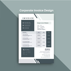 Corporate invoice design, creative invoice, excel invoice, clean invoice design, modern design invoice, memo design. 