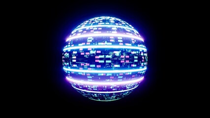 Neon Ring Light and Technology Textured Light Sphere