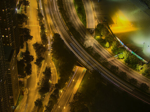 A Street In Chicago From Above