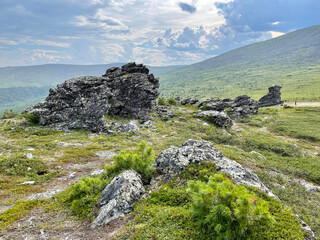 Dyatlov Pass in summer. Northern Urals, Russia