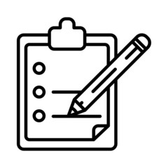 Clipboard Vector Line Icon Design