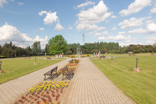 Ziemmierz near Zakopane in Poland - Monument of Saint John Paul II at Sanctuary of Our Lady