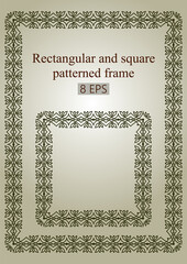The seamless frame with diamonds is rectangular and square. vector ornament.