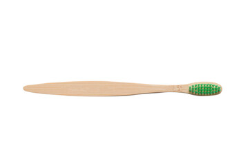 Bamboo toothbrush isolated on a white background.
